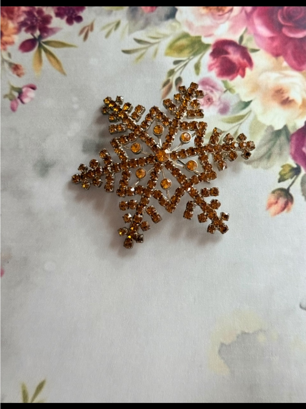 Gold Crystal Snowflake Brooch - Women Jewelry